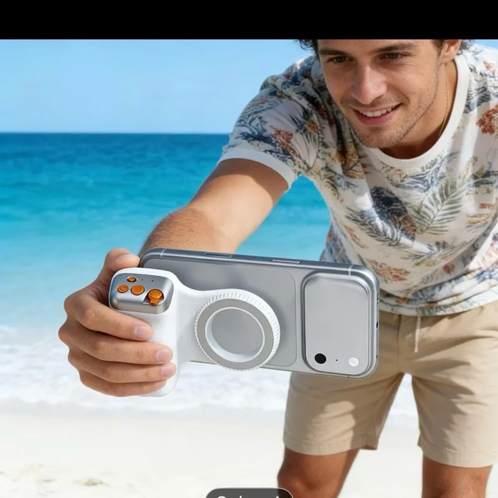 Fun Shot Magnetic Phone Camera Grip White Bundle. ( Ultra Strong Magnetic)